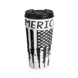 American Downwards Flag Stainless Steel Travel Mug