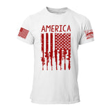 American Downward Red Flag Mens Tee