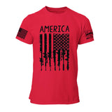 American Downwards Black Flag Mens Tee