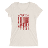 American Downward Flag Red Tee