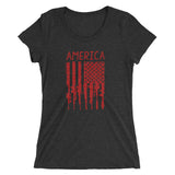 American Downward Flag Red Tee