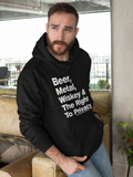 Beer, Metal & Whiskey Hoodie