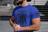 American Downwards Black Flag Mens Tee