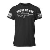 Trust No One AR-15 White & Black Mens Tee