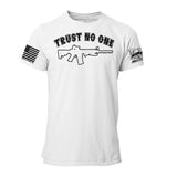 Trust No One AR-15 White & Black Mens Tee