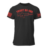 Trust No One AR-15 Red Mens Tee